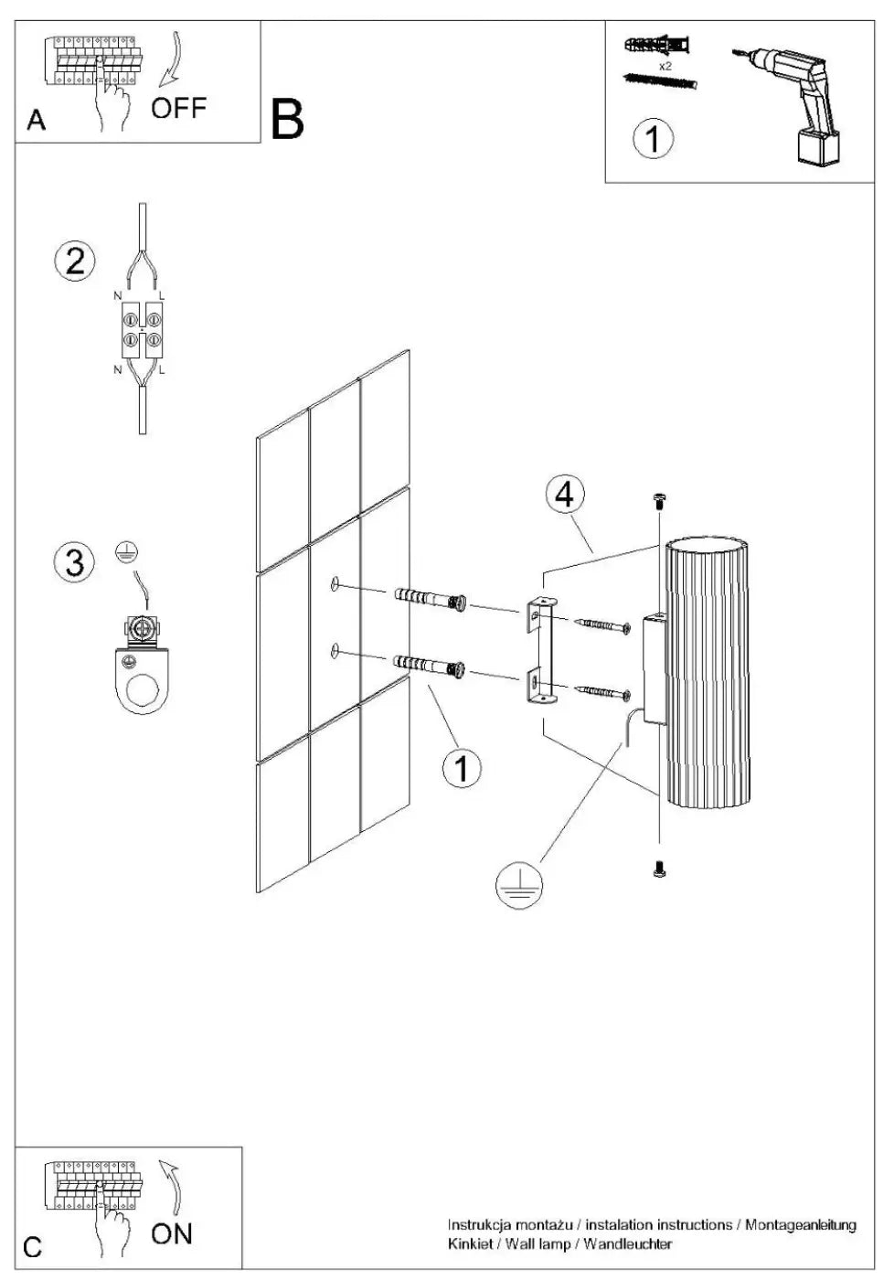 Applique Murale KARBON 20 Blanche Cannelée Double Lumière