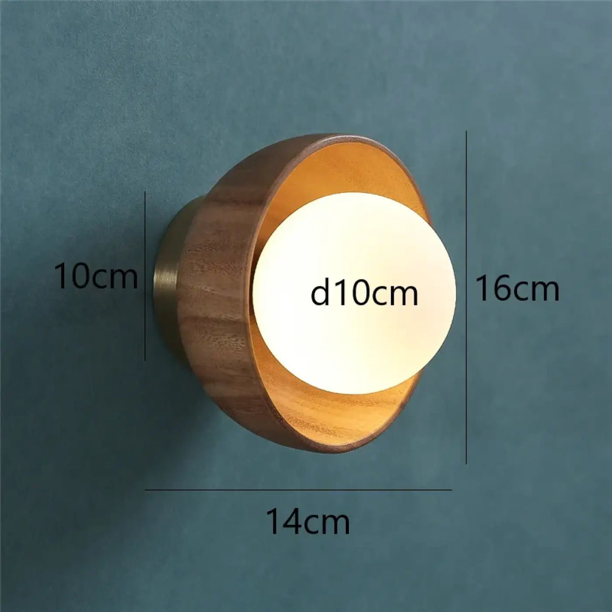 Applique Murale Ronde Bois & Verre Design Naturel
