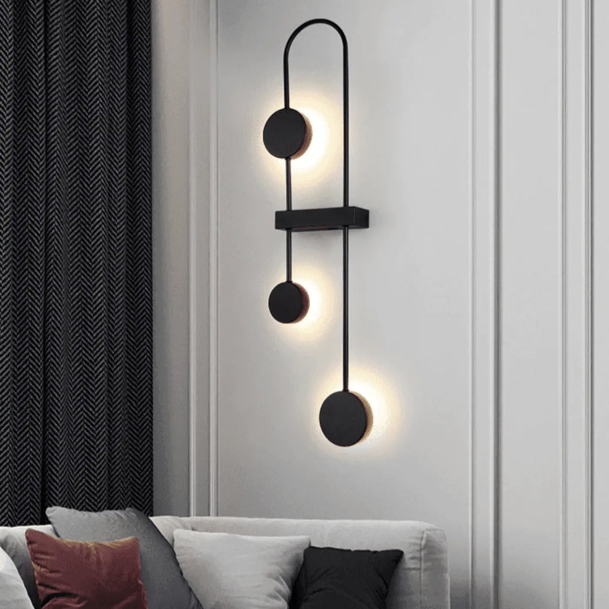 Applique Murale LEDU Design Contemporain Noir ou Doré