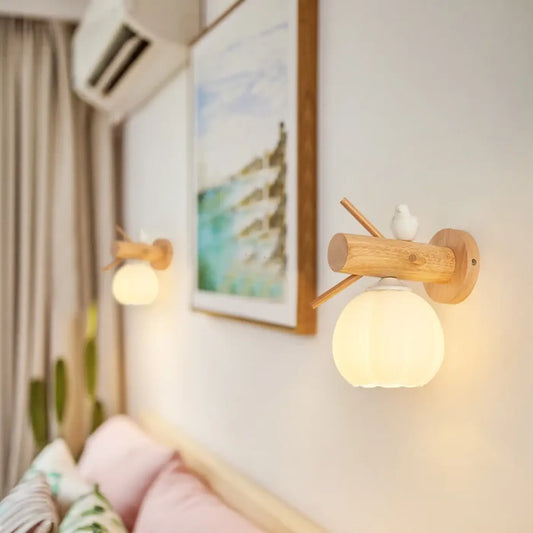 Applique Murale Bois Oiseau Scandinave Blanche