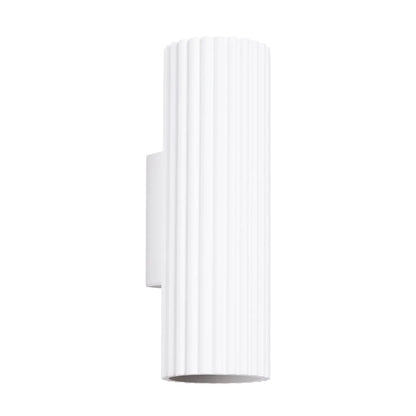 Applique Murale KARBON 20 Blanche Cannelée Double Lumière