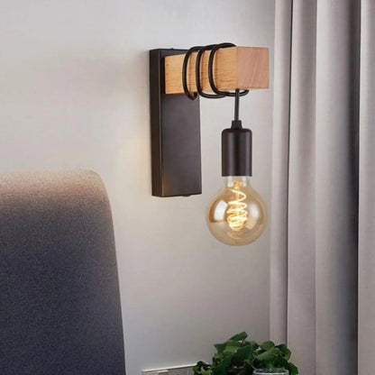 Applique Murale Bois & Noir Design
