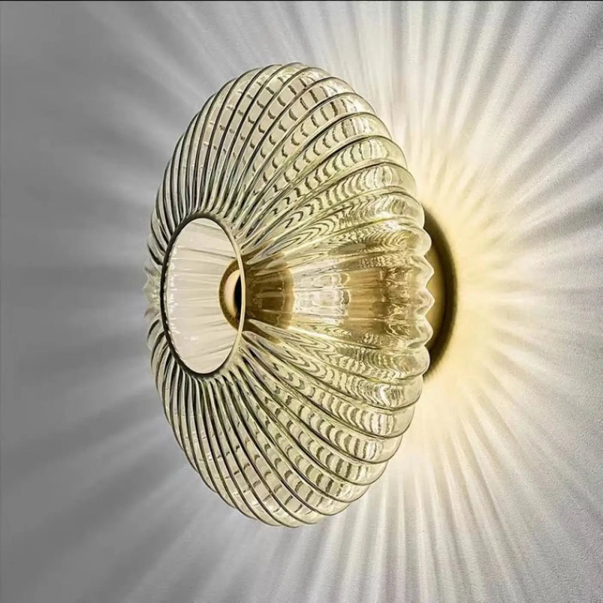 Applique Murale Vintage Ronde Verre Douce Lumière