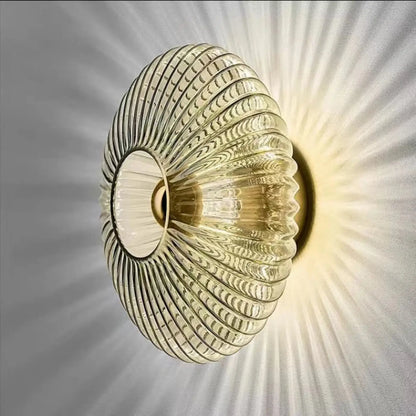Applique Murale Vintage Ronde Verre Douce Lumière