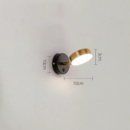 Applique Murale Cylindre Orientable Noir & Doré Design
