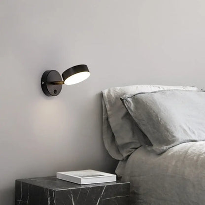 Applique Murale Cylindre Orientable Noir & Doré Design