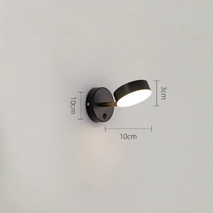 Applique Murale Cylindre Orientable Noir & Doré Design
