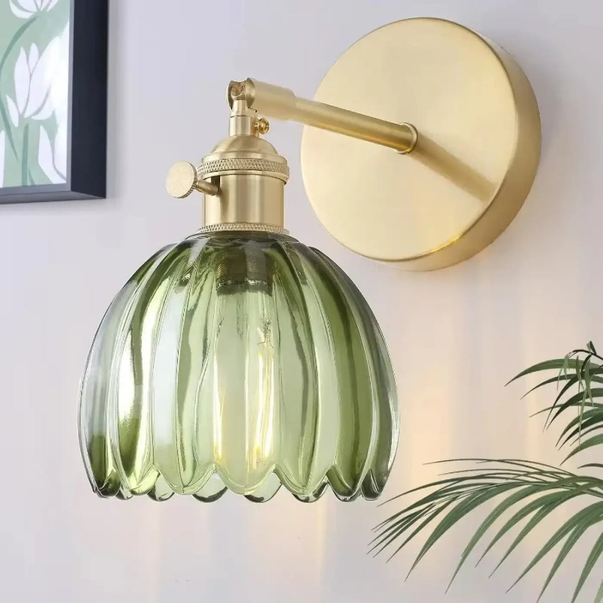 Applique Murale JOVE Dorée Verre Vert