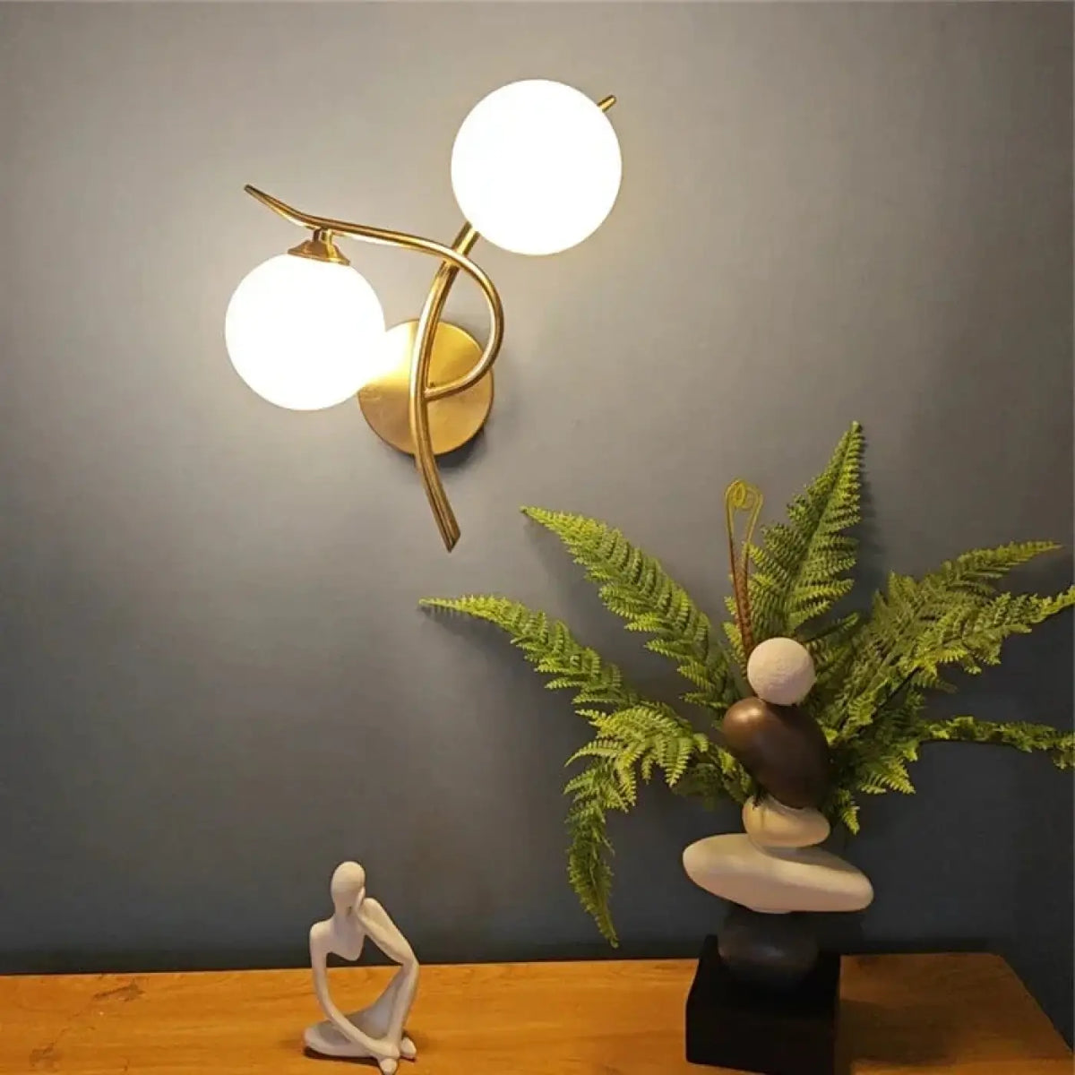 Applique Murale BOLA Dorée Globe Verre