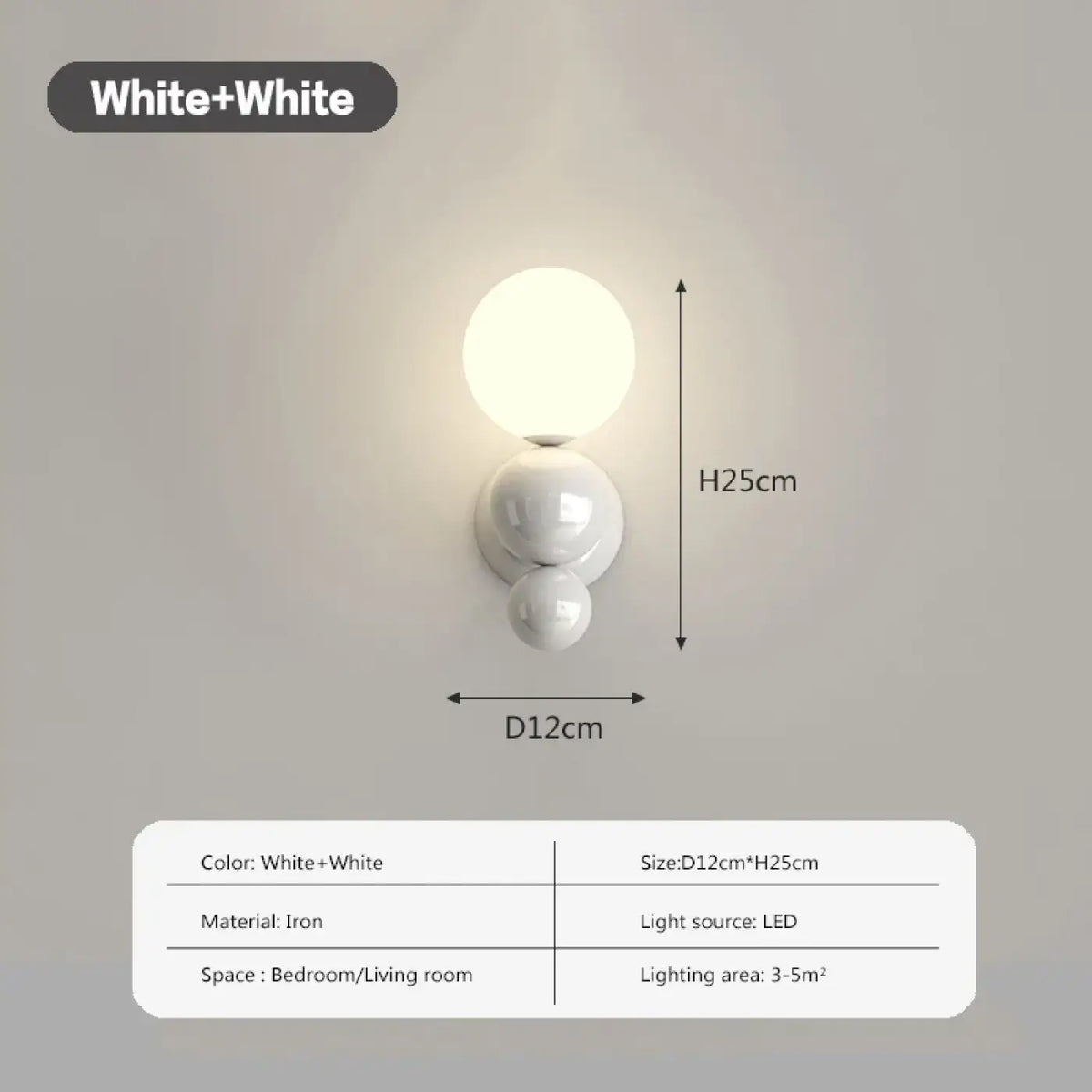 Applique Murale PERLOTE Blanc LED Design Moderne