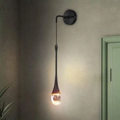 Applique Murale GOUT : Design Goutte d'Eau en Verre Doré ou Noir