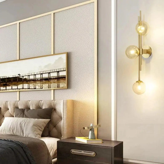 Applique Murale GLOBE Bois Flotté Doré Design Naturel
