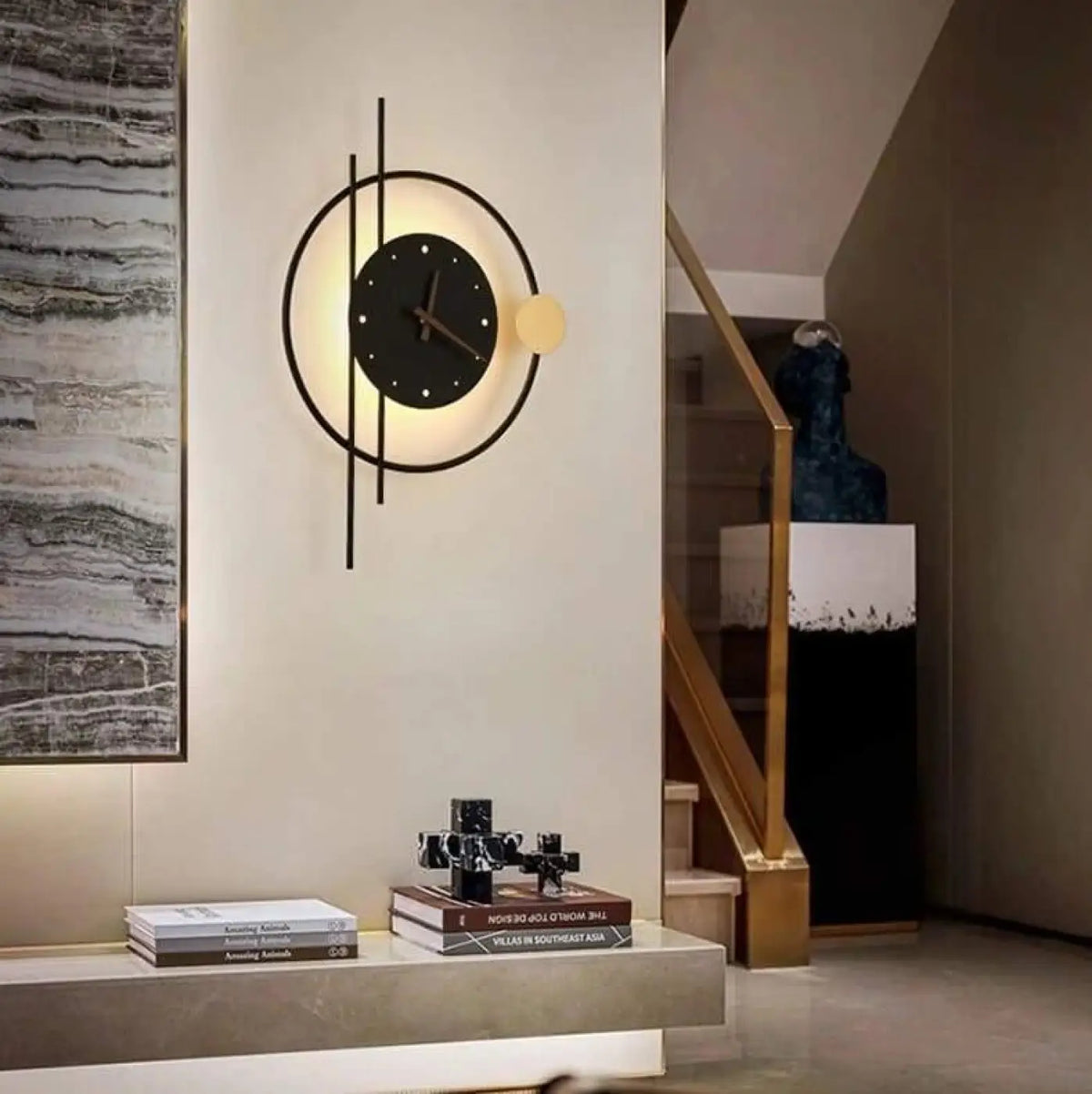 Applique Murale Horloge Design Lumineuse