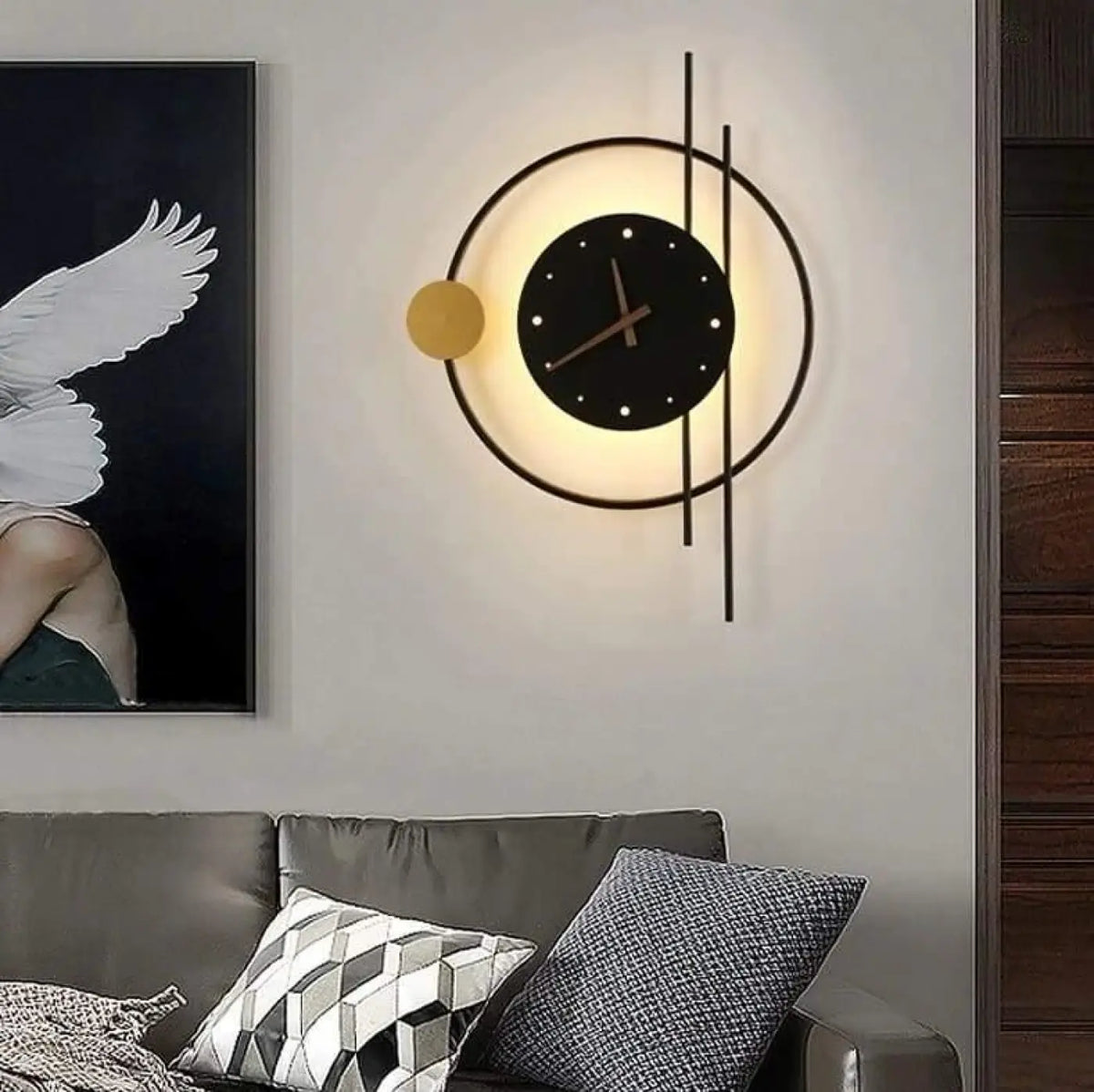 Applique Murale Horloge Design Lumineuse