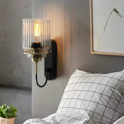 Applique Murale RAVI : Style Industriel Vintage Verre Strié