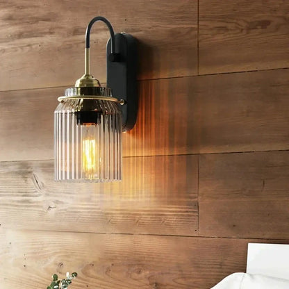 Applique Murale RAVI : Style Industriel Vintage Verre Strié