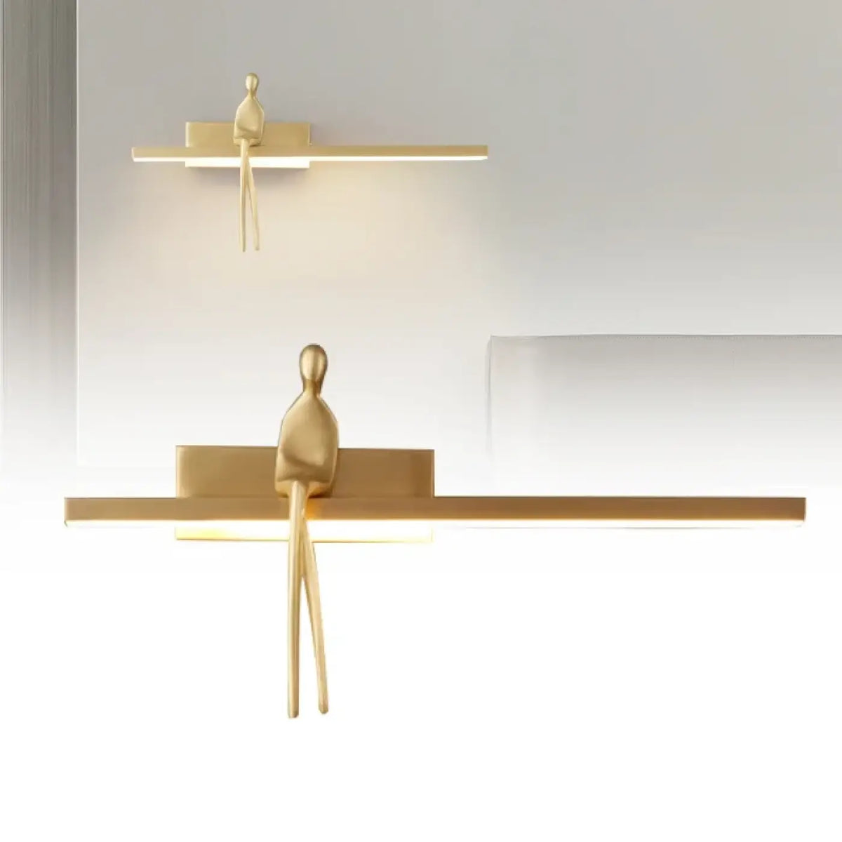 Applique Murale LED Bonhomme Doré Design Moderne
