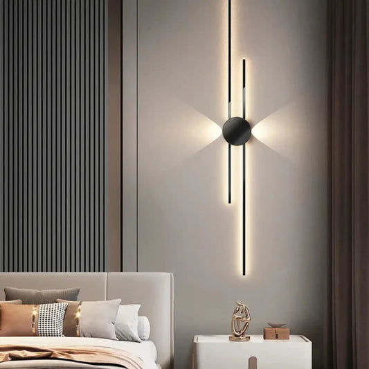 Applique Murale LED LONGIOTE Design Graphique Noir & Blanc