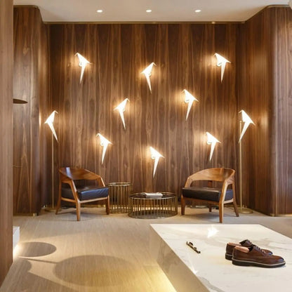 Applique Murale Oiseau Design Doré LED
