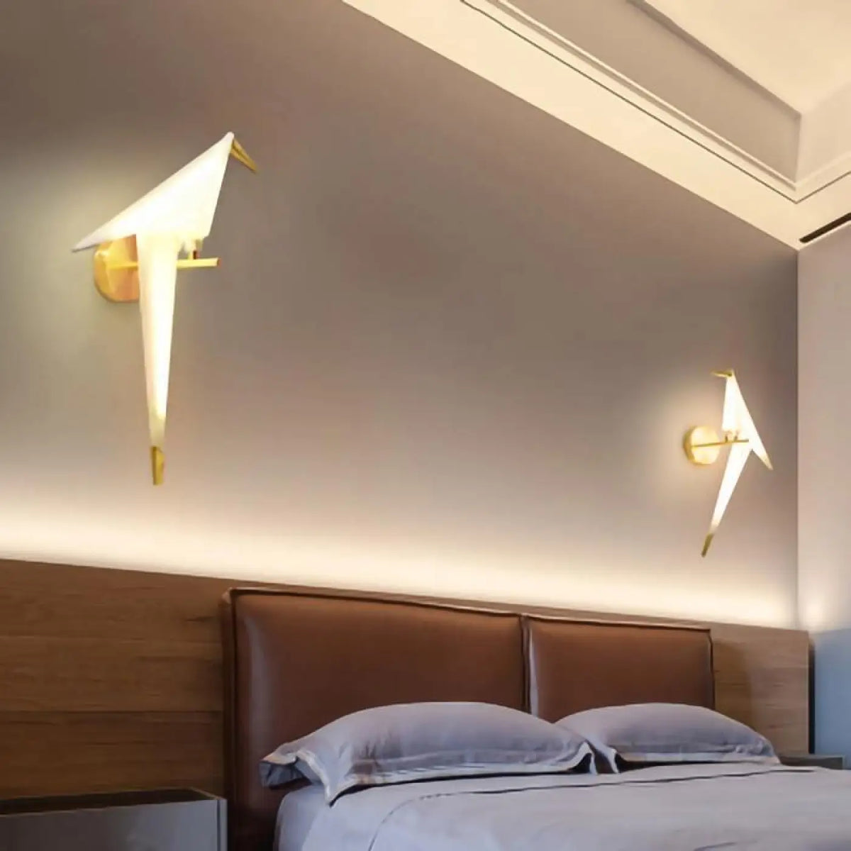 Applique Murale Oiseau Design Doré LED
