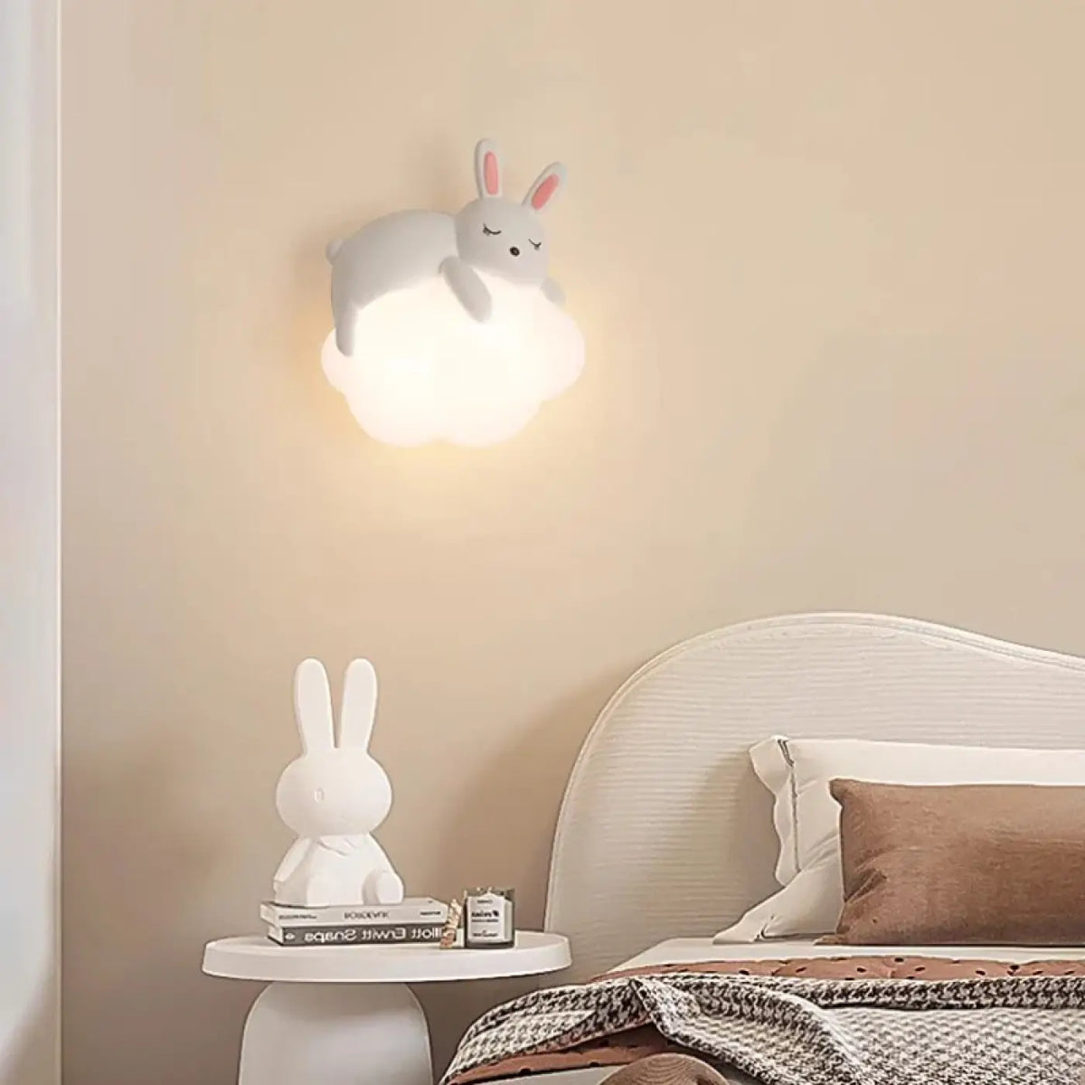 Applique Murale TITY : Veilleuse Design Ours ou Lapin Blanc LED