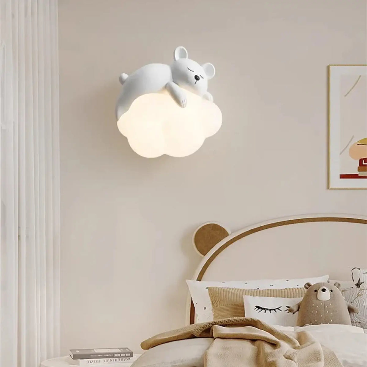 Applique Murale TITY : Veilleuse Design Ours ou Lapin Blanc LED