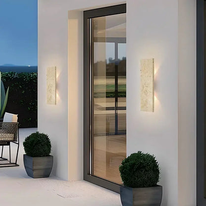 Applique Murale COMI Pierre Beige Naturelle Intérieur/Extérieur