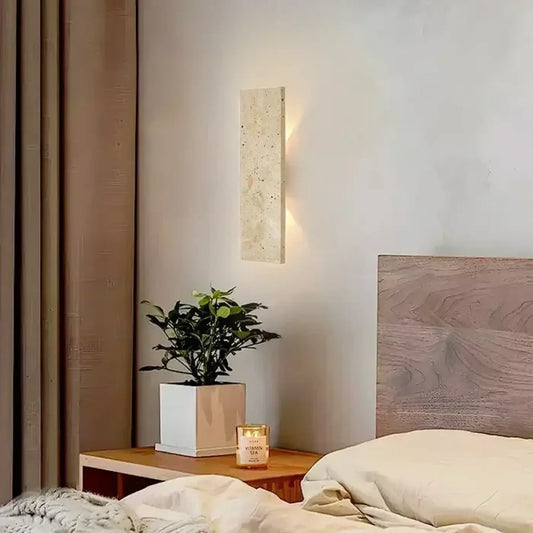 Applique Murale COMI Pierre Beige Naturelle Intérieur/Extérieur