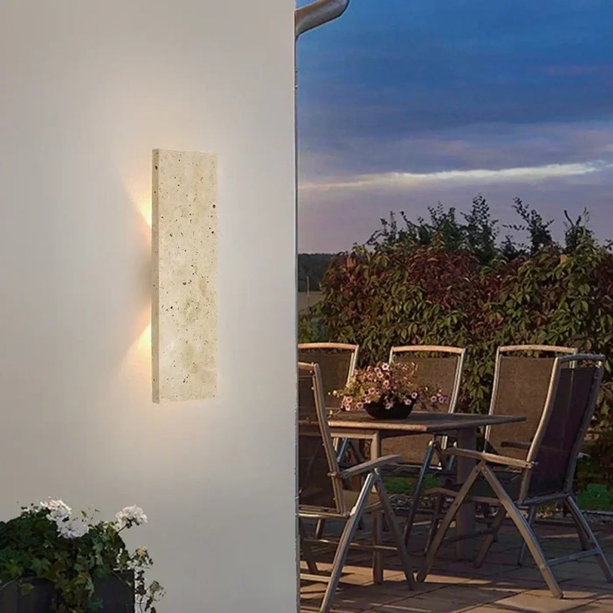 Applique Murale COMI Pierre Beige Naturelle Intérieur/Extérieur