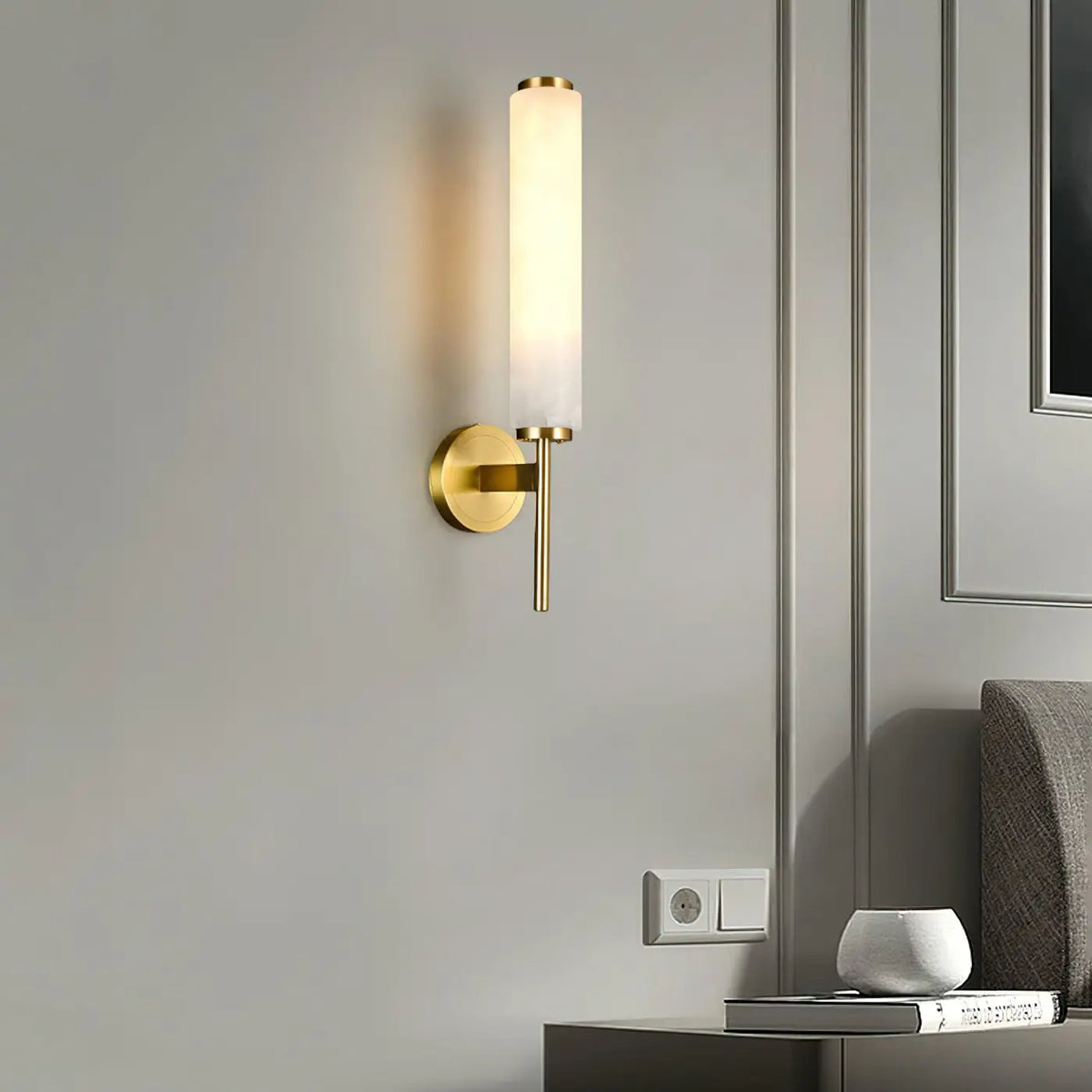 Applique Murale Tube Cuivre BRINDISI - Design Moderne Doré