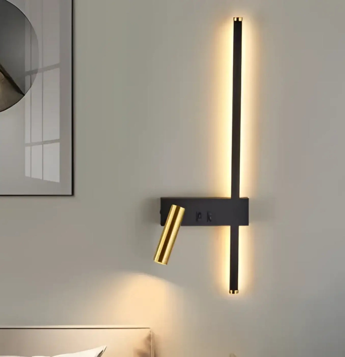 Applique Murale LED JUSTA : Design Noir Ajustable